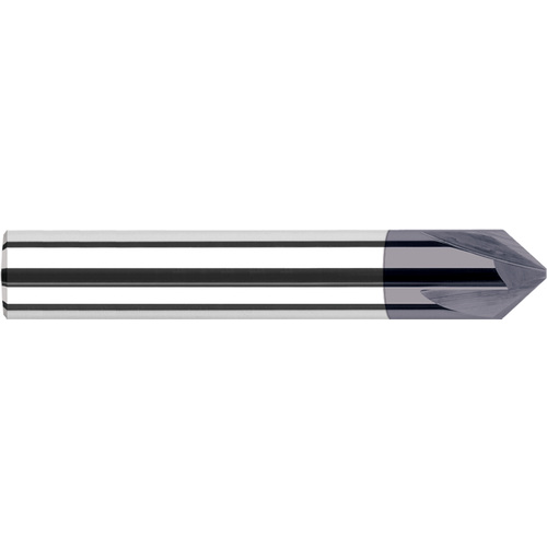 Chamfer Cutters - 0.5000″ (1/2″) Shank Diameter × 50° per side Carbide Flat Chamfer Cutter, 4 Flutes, AlTiN Coated