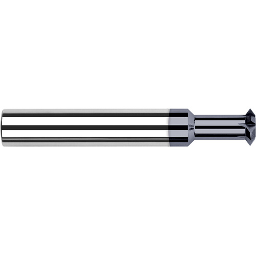 Double Angle Shank Cutters - 0.5000″ (1/2″) Cutter Diameter × 0.1090″ (7/64″) Width × 0.5000″ (1/2″) Neck Length Carbide Double Angle Shank Cutter, 6 Flutes, AlTiN Coated