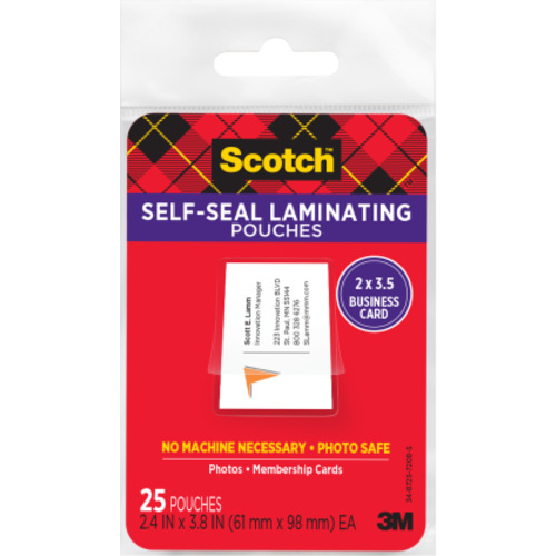 Scotch Self-Sealing Laminating Pouches LS851G Business Card size